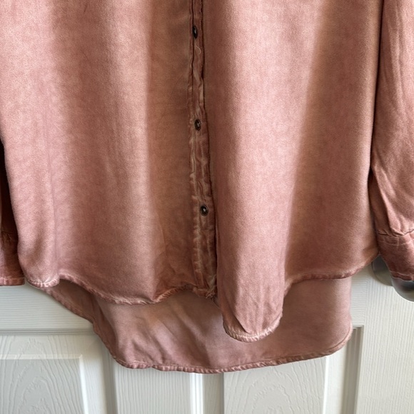 🔥EMPYRE size medium made in India 100% rayon long sleeve button up tie-dye pink - Picture 3 of 12